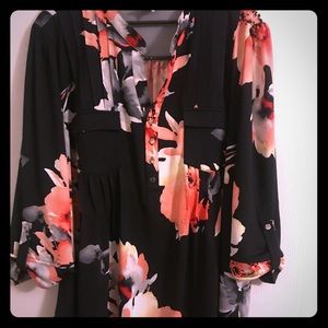 Women’s floral button down blouse